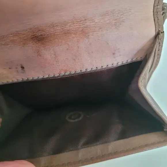 Coach Wallet Canvas Leather Signature Bifold 4x4 Small Brown Compact Logo Buckle - Picture 8 of 10